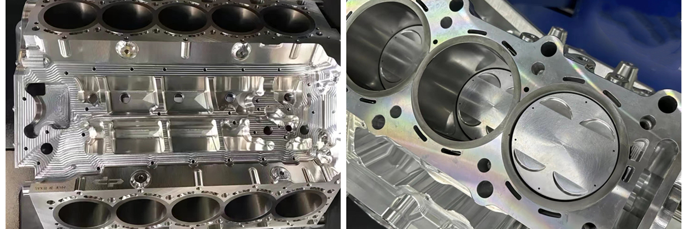 5 axis machining aluminum cylinder head precision automotive component