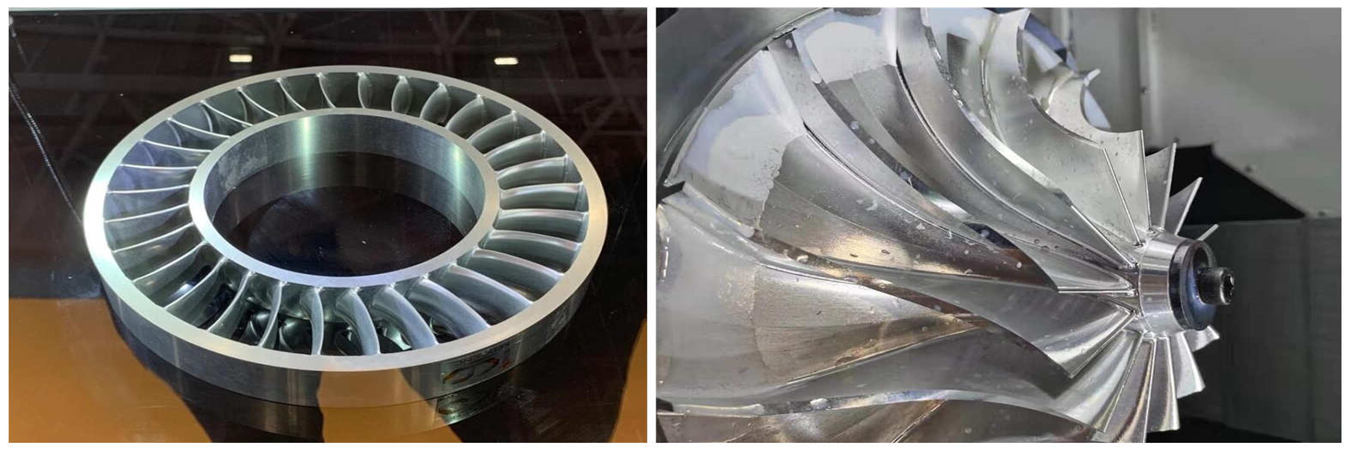 CNC machined aluminum impellers for high performance fluid and aerospace applications