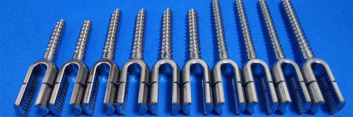 CNC machined titanium bone screws for orthopedic and medical implants
