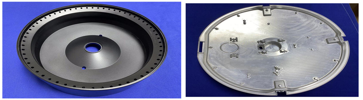 High-precision CNC turned and milled aluminum part with complex geometry