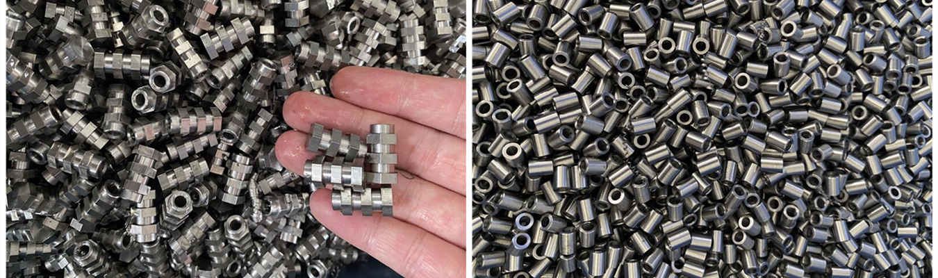 High-volume screw machine auto parts: precision turned components including fasteners, bushings and valve bodies produced on multi-spindle automatic lathes