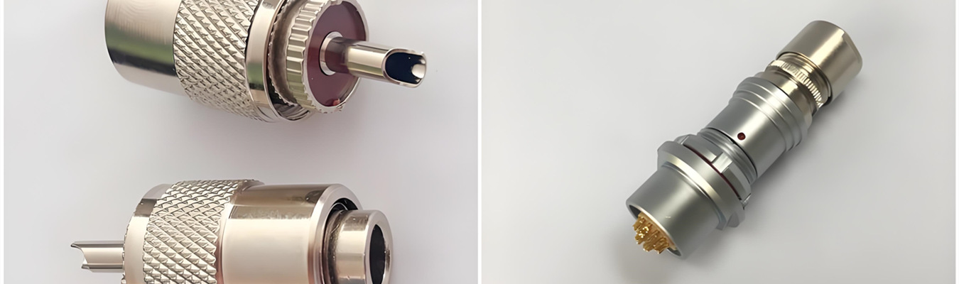 Custom RF connector fabrication using CNC Swiss machining for tight tolerance electronic and communication components