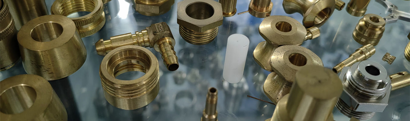 Brass coupling nuts with hex body for flared and compression connections