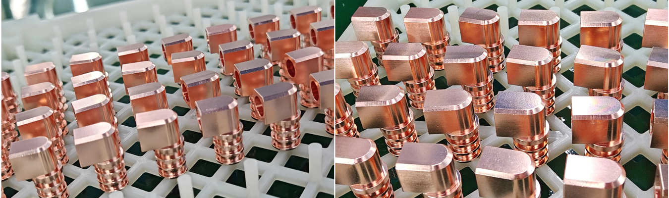 CNC Copper Connector Parts – Precision Machined Electrical Components CNC copper connector parts manufactured with Swiss machining for electrical connectors, terminals and high conductivity applications