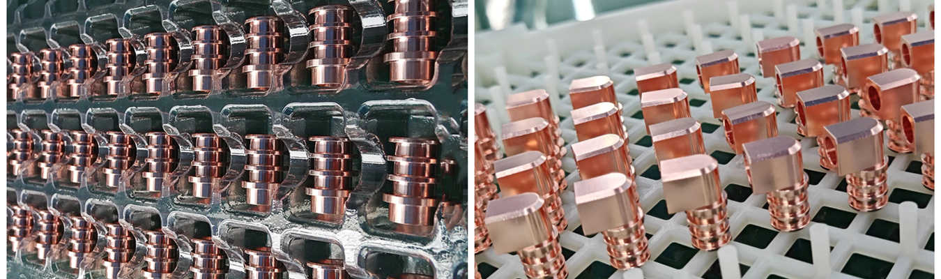 Custom copper machining service providing precision CNC milled and turned copper components with high accuracy and excellent surface finish