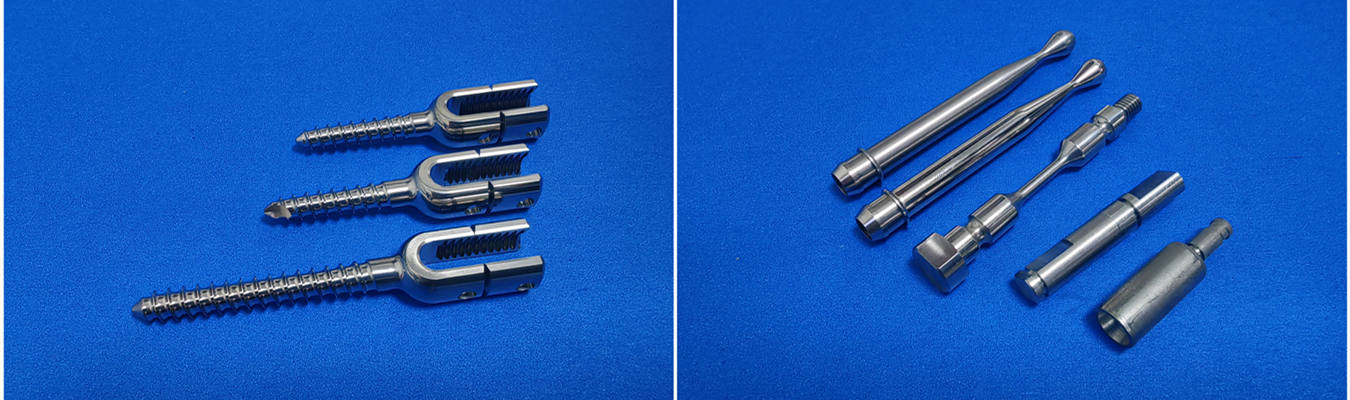 Custom CNC machining for medical parts including implantable components, surgical instruments, and medical device assemblies