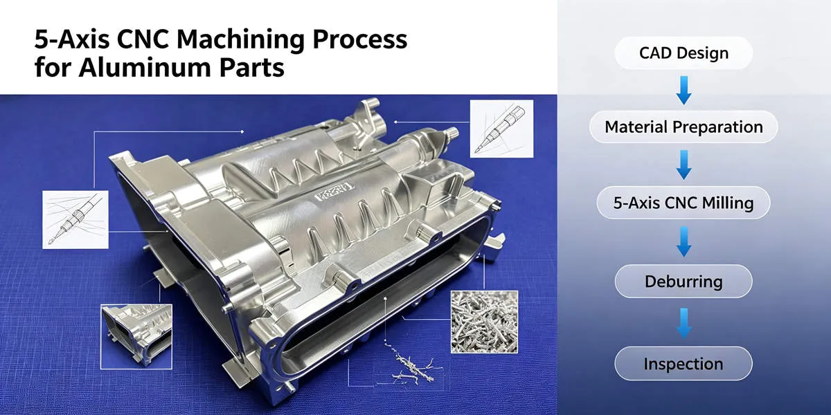 5 Axis CNC Machining Aluminum Precision Components Process 5 axis CNC machining process for producing complex aluminum precision components with tight tolerances