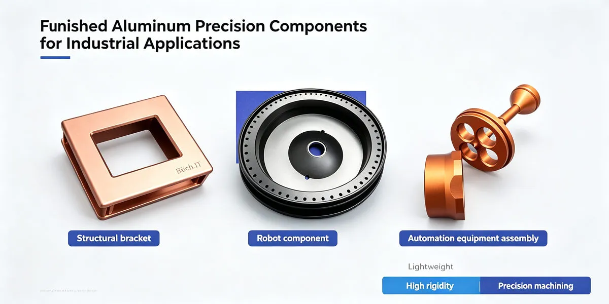 Finished Aluminum Precision Components for Industrial Applications Finished aluminum precision components used in industrial equipment, automation and precision engineering applications