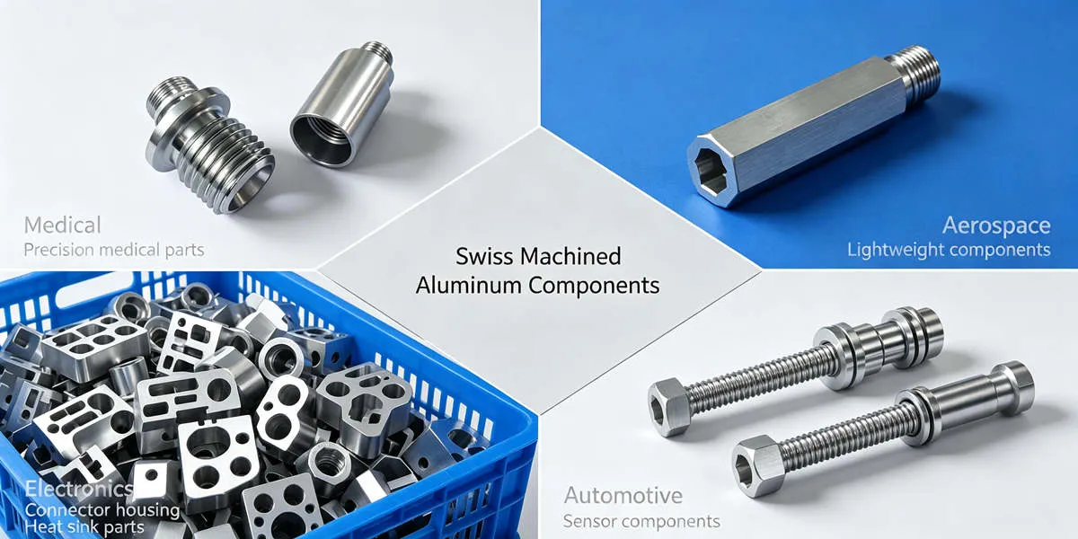 Applications of Swiss Machined Aluminum Components Swiss machined aluminum components used in medical, automotive, electronics and industrial applications