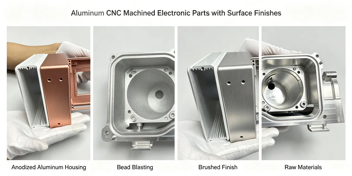 Aluminum Electronic Parts Surface Finishing – CNC Components Aluminum electronic parts with precision CNC machining and surface finishing for improved performance and durability