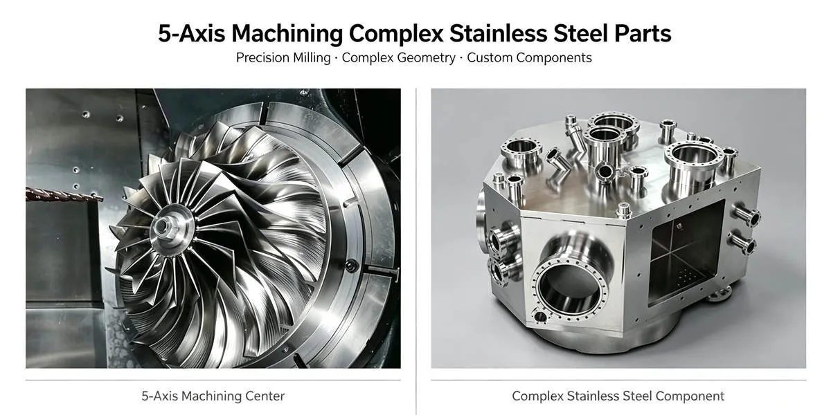 CNC milling of stainless steel parts for complex geometries, precise dimensions and tight tolerances