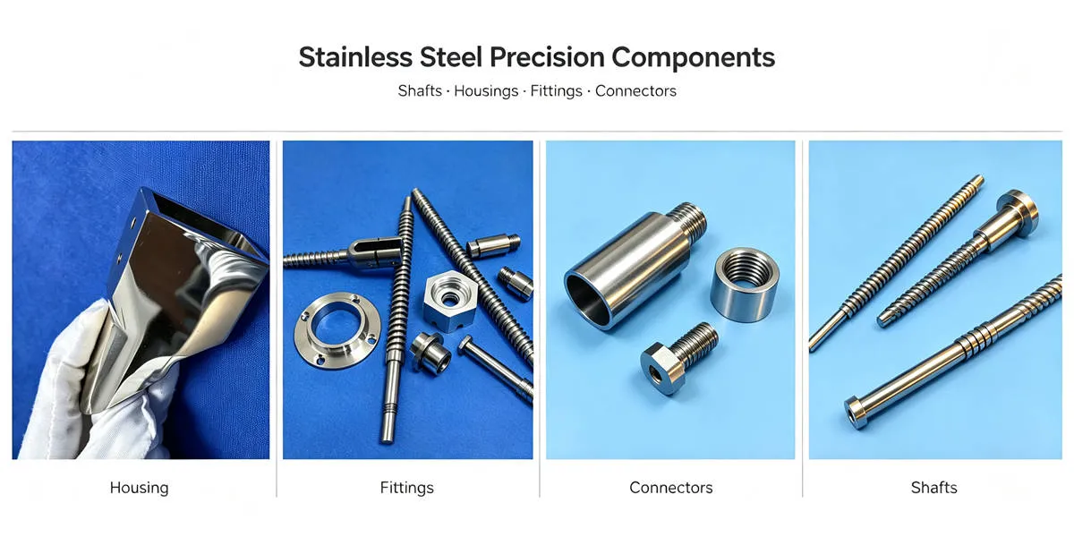 Custom stainless steel CNC machined parts manufactured for precision industrial and engineering applications