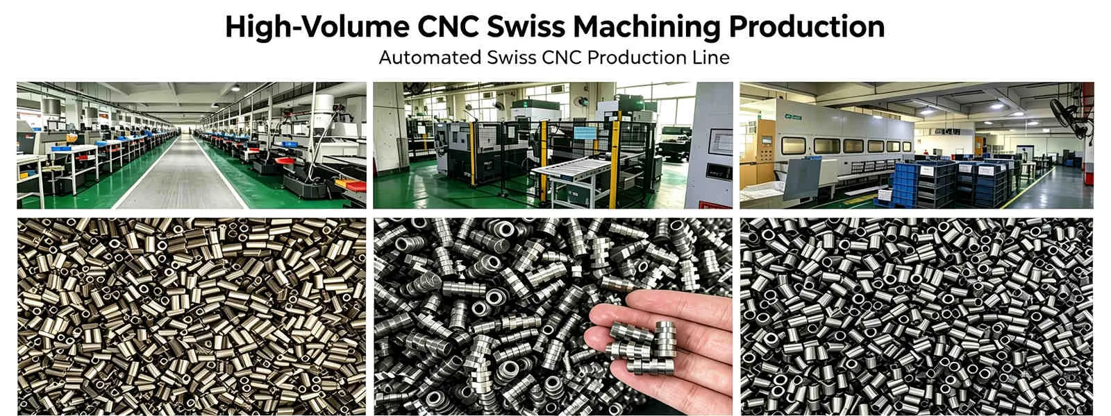 High-volume CNC Swiss machining production of precision components