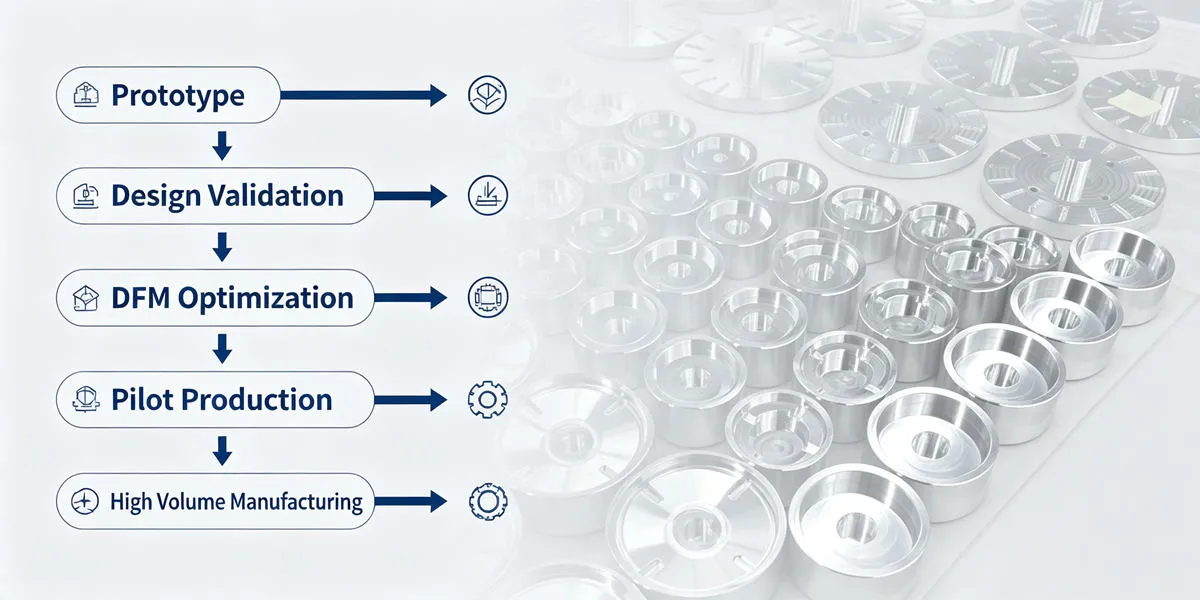 Aluminum CNC machining from prototype development to high volume production for scalable manufacturing