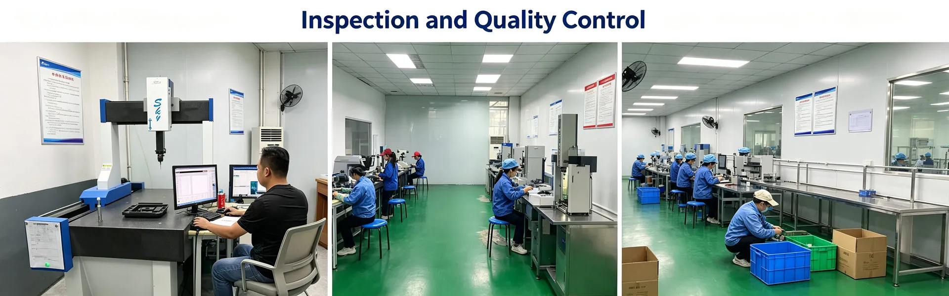 Quality control and precision inspection of Swiss machined parts to verify dimensional accuracy and tight tolerances