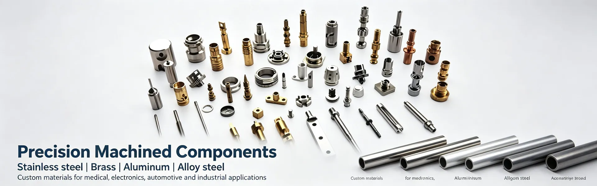Precision Pin and Shaft Materials – CNC Machining Materials for precision pins and shafts including stainless steel, aluminum, brass and other CNC machinable metals