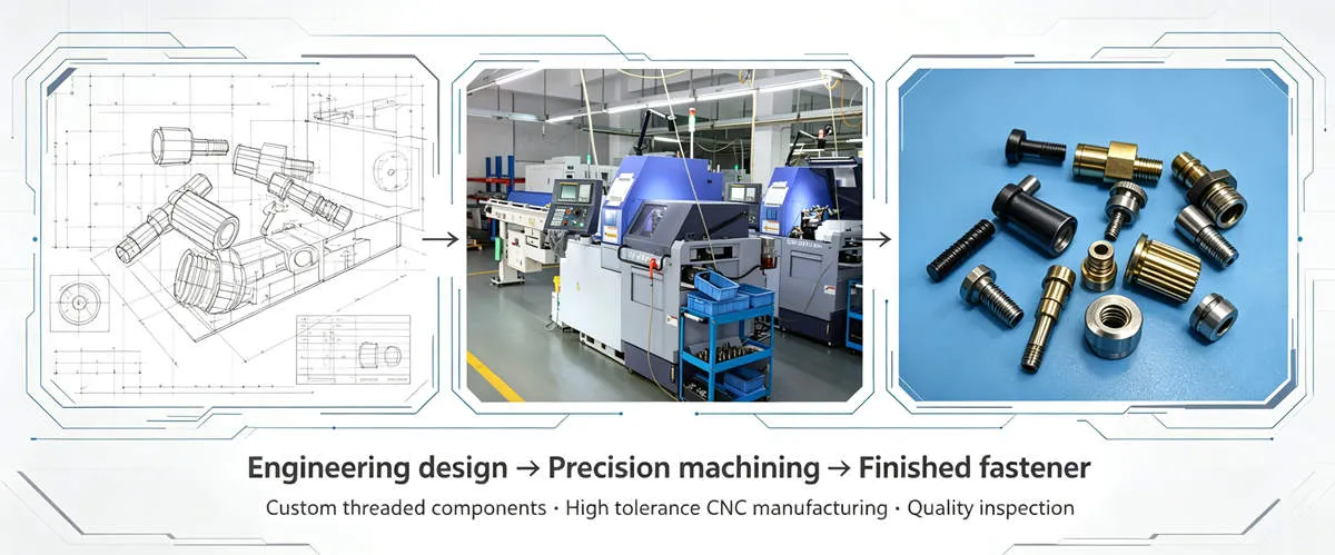 Custom Precision Fasteners Engineering and Manufacturing Custom precision fasteners engineered and manufactured for tight tolerance industrial applications