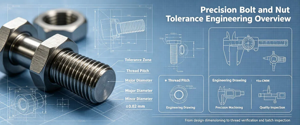 Precision Bolt and Nut Tolerances – CNC Fastener Manufacturing Precision bolt and nut tolerances for CNC machined fasteners with accurate dimensions and thread fit