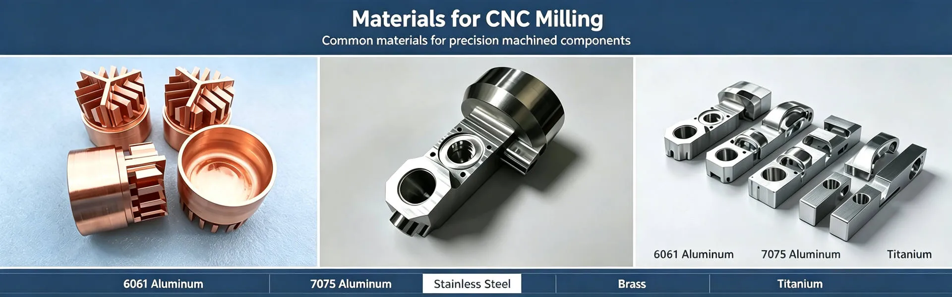 CNC Milling Materials – Aluminum, Stainless Steel and More CNC milling materials including aluminum, stainless steel and other metals used for precision machined components