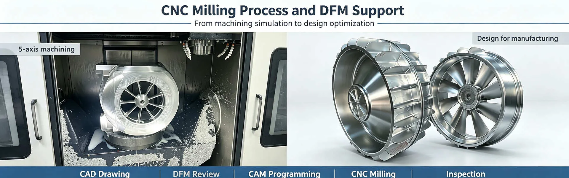 CNC Milling Process and DFM Workflow CNC milling process and DFM workflow from design review and programming to precision machining production