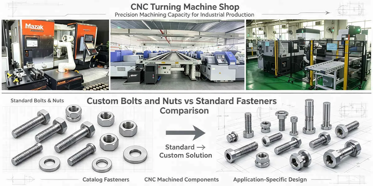 Comparison between custom bolts and nuts and standard fasteners for choosing the right precision fastening solution