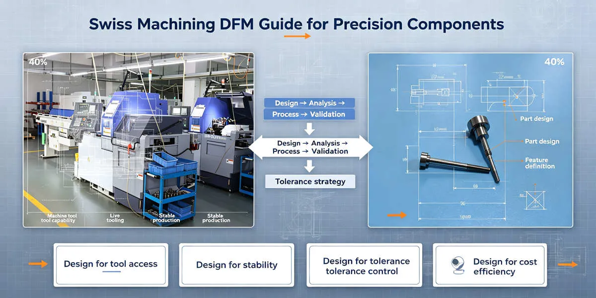 Swiss machining DFM guide for designing precision components with improved manufacturability, accuracy and production efficiency