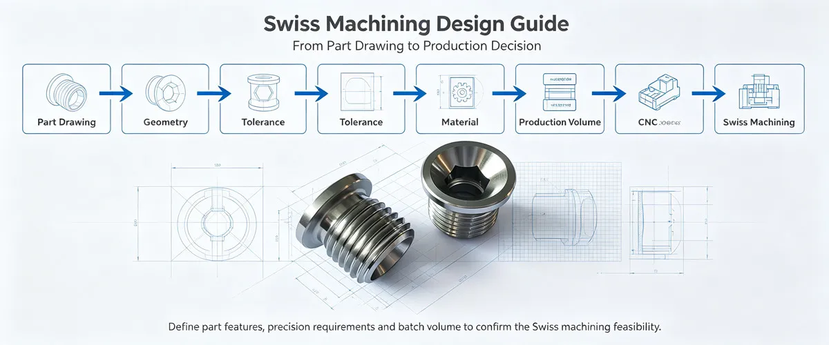 Swiss Machining Part Evaluation Checklist Swiss machining part evaluation checklist for reviewing geometry, tolerances, materials, quantities and manufacturing requirements