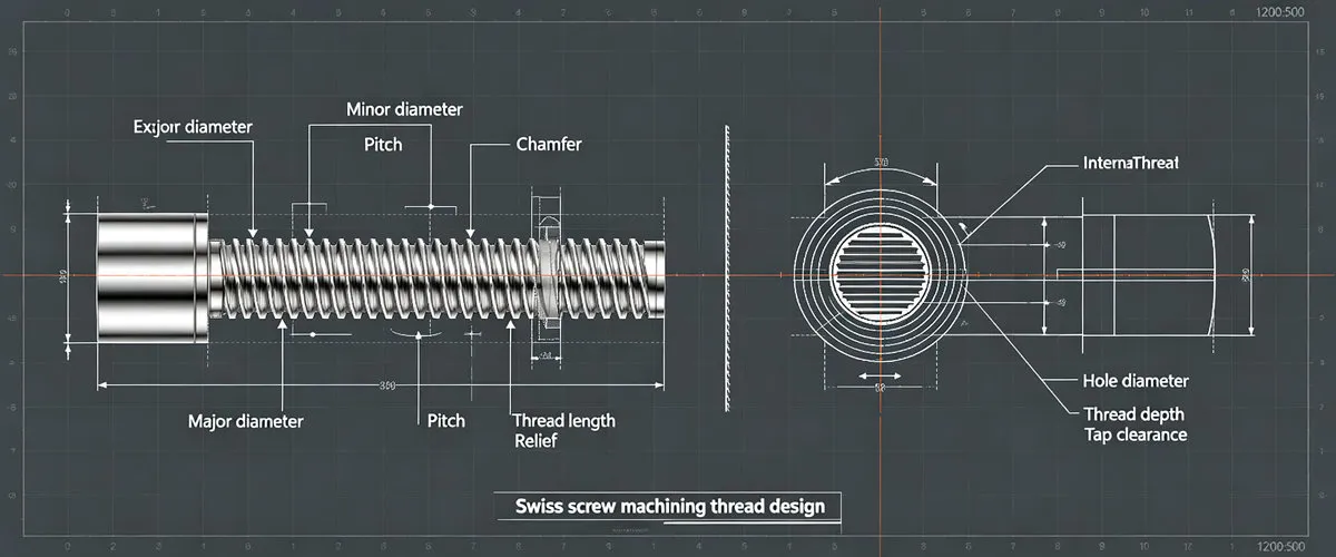 Swiss Screw Machining Thread Design Guidelines Swiss screw machining thread design guidelines for thread size, depth, pitch and tool access