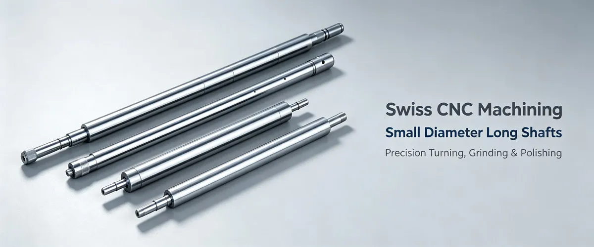 Swiss CNC Machining Small Diameter Shafts Swiss CNC machining of small diameter shafts for high precision and tight tolerance shaft components