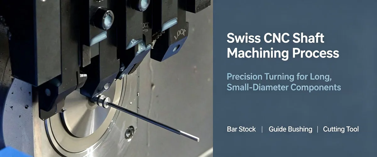 Swiss CNC Shaft Machining Process Swiss CNC shaft machining process for producing long slender shafts with precise diameters and tight tolerances